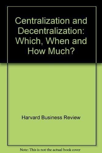 Cover of Centralization and Decentralization