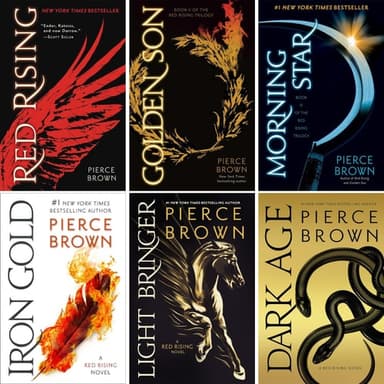 Cover of Red Rising Series Vol. 1-6, 6 Books Set, Red Rising, Golden Son, Morning Star, Iron Gold, Light Bringer, Dark Age, by Pierce Brown