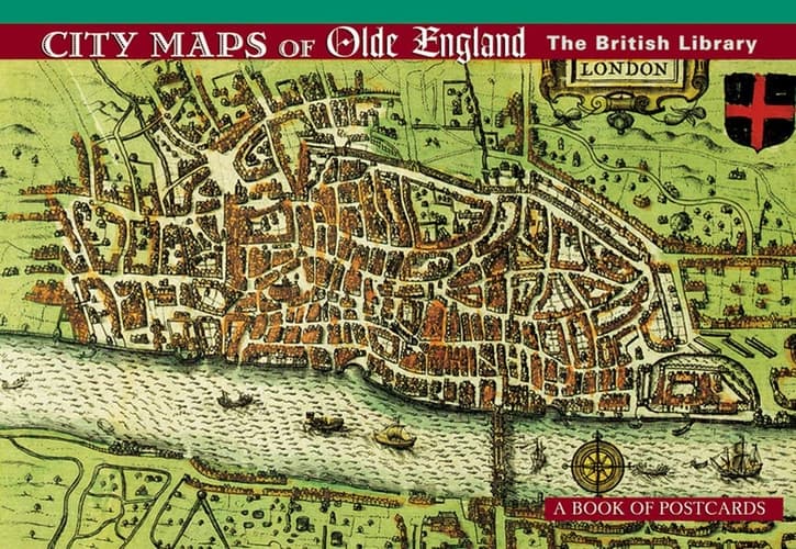 Cover of City Maps of Olde England Book of Postcards Aa384