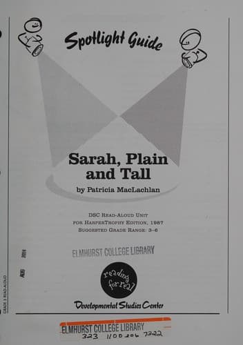 Cover of Sarah, plain and tall by Patricia MacLachlan