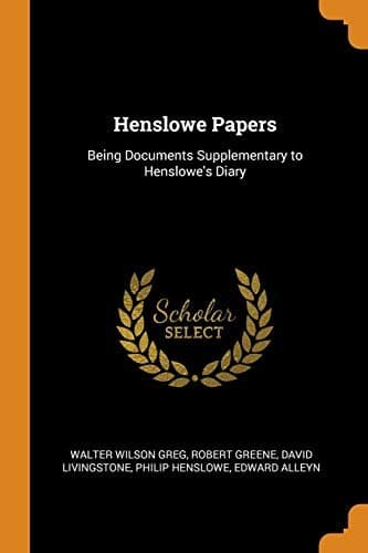 Cover of Henslowe Papers